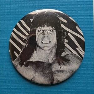SALE 6 for $15! WWF Ultimate Warrior B&W Handmade Vintage 2.25" Button